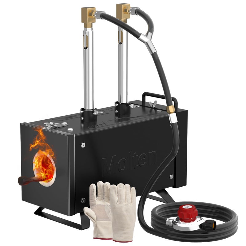 Molten Masters MMasters Propane Forge Kit, Dual Burners, 2600â„‰ Gas Forge for Blacksmithing and Metal Forging, Portable Steel Forge with Openable Door - Image 1