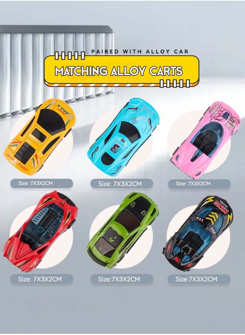 oasistrail Race Car Track Toy Truck Toy with Slots & Foldable Race Tracks Transport Car Carrier Toy for Toddlers Cars Toy Set Container Truck Toy with 16 Alloy Cars Vehicles Toy Set for 3+ Kids Boys Girls - Image 5