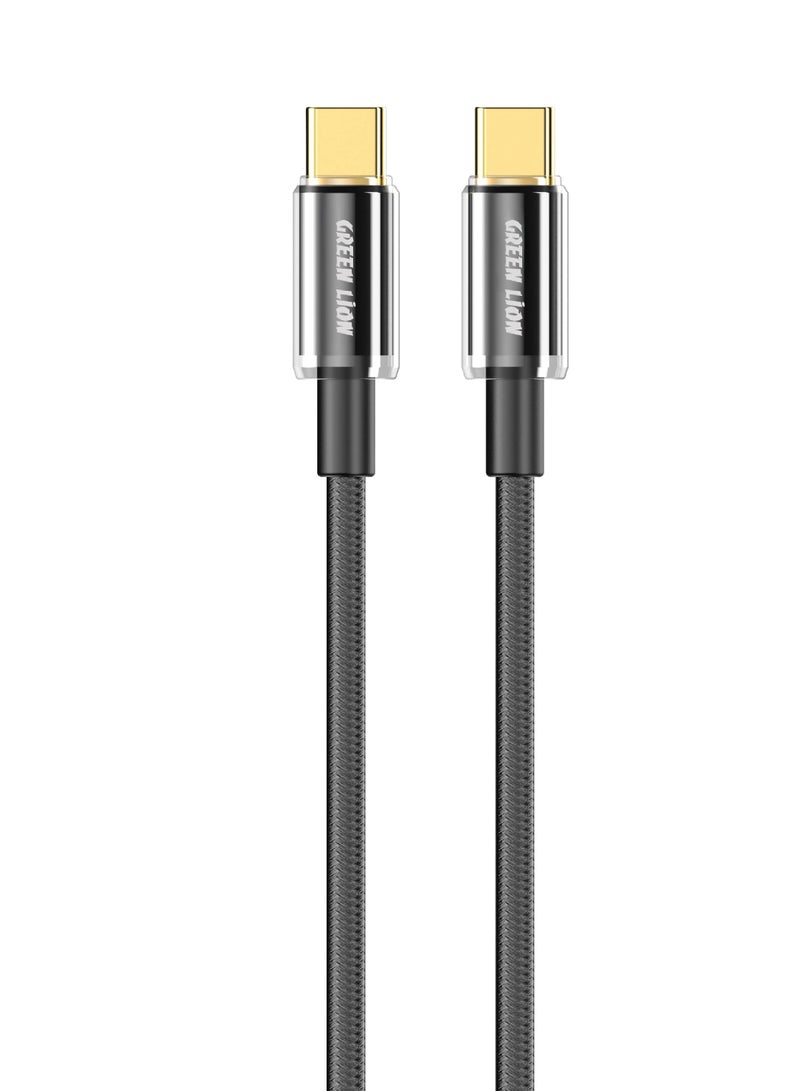GREEN LION USB-C to USB-C Touch Cable 1M 60W / 10000 Bends Life Span / 480Mbps Speed / Secure & Safe / Charge & Sync - Black - Image 1