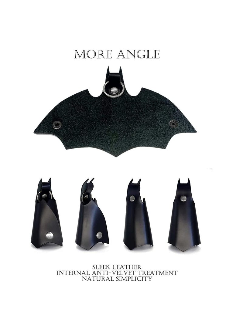 SYOSI KeyChain Leather Bat for men and women Car key fob case,Leather pop keys ring cover holder,intended for bmw man key chain - Image 3