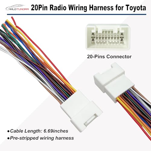 WildTundra 20 Pin Radio Wiring Harness Replacement for Toyota(2000-2006) 4Runner Avalon Camry with JBL Amplifier, Car Stereo Speaker and Power Cable fit for Double/Single Din Stereo Head Unit - Image 2