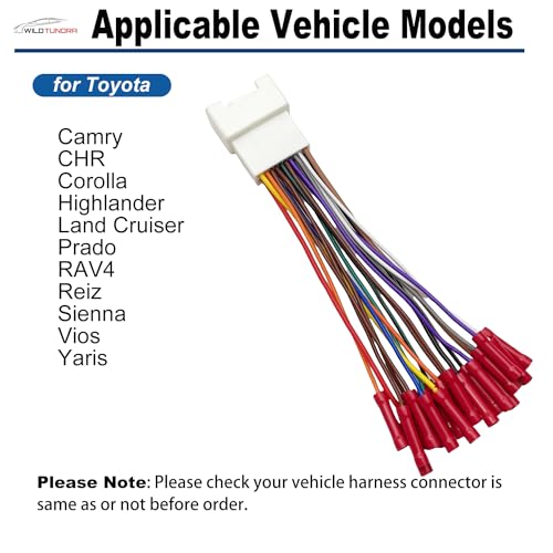 WildTundra 20 Pin Radio Wiring Harness Replacement for Toyota(2000-2006) 4Runner Avalon Camry with JBL Amplifier, Car Stereo Speaker and Power Cable fit for Double/Single Din Stereo Head Unit - Image 3