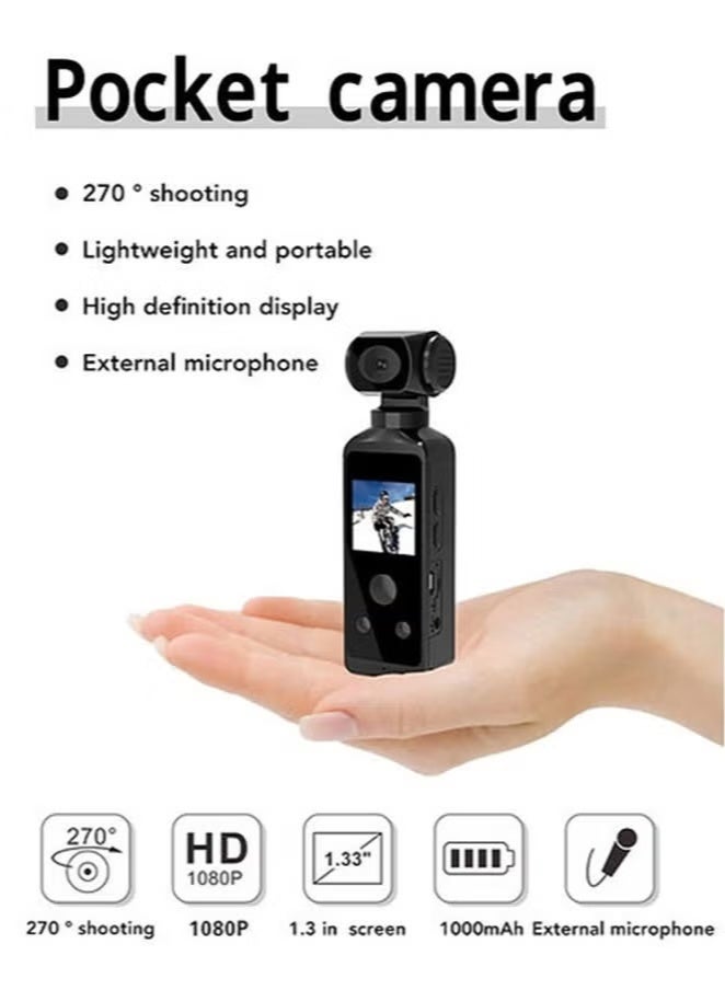 Lowyam Handheld 4K Waterproof Action Camera - 270° Rotating Lens Vlog Camera with 1.3" Screen, 30M Dive Case & 128GB Card for Outdoor Sports, 30FPS Recording - Image 3