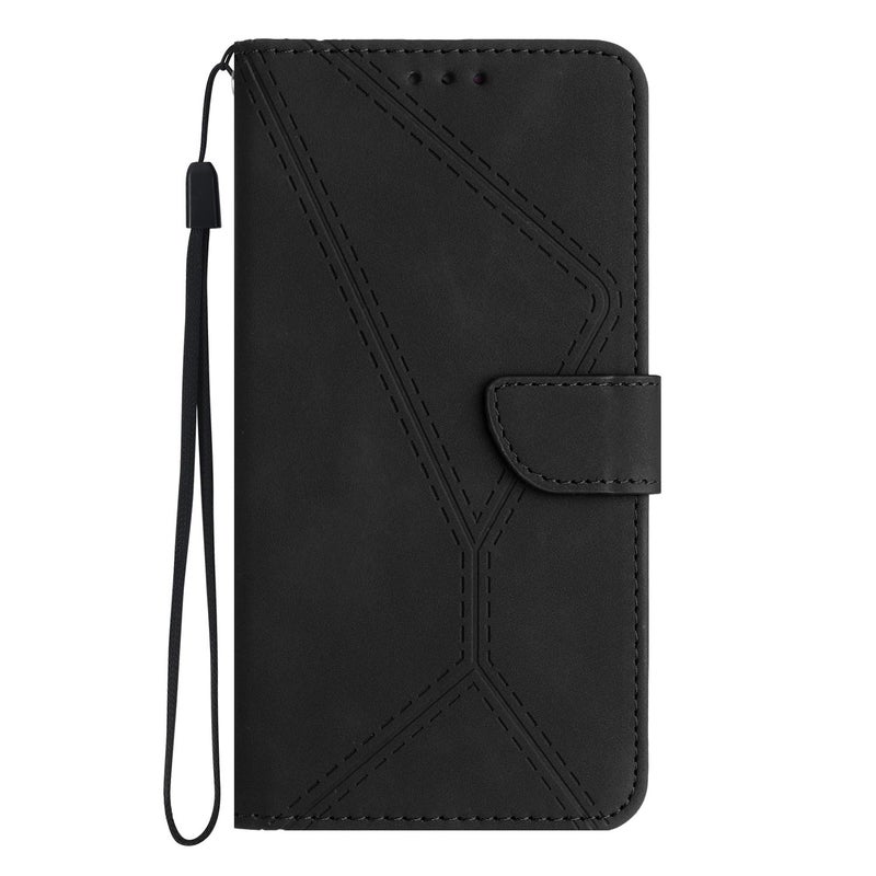 erorex For vivo V60 5G Stitching Embossed Leather Phone Case(Black) - Image 2