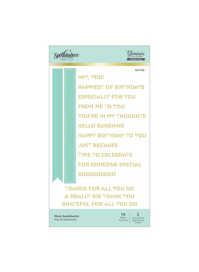 Spellbinders Papercrafts Inc Glp156 Hot Foil Plate Sentiments Metal - Image 4