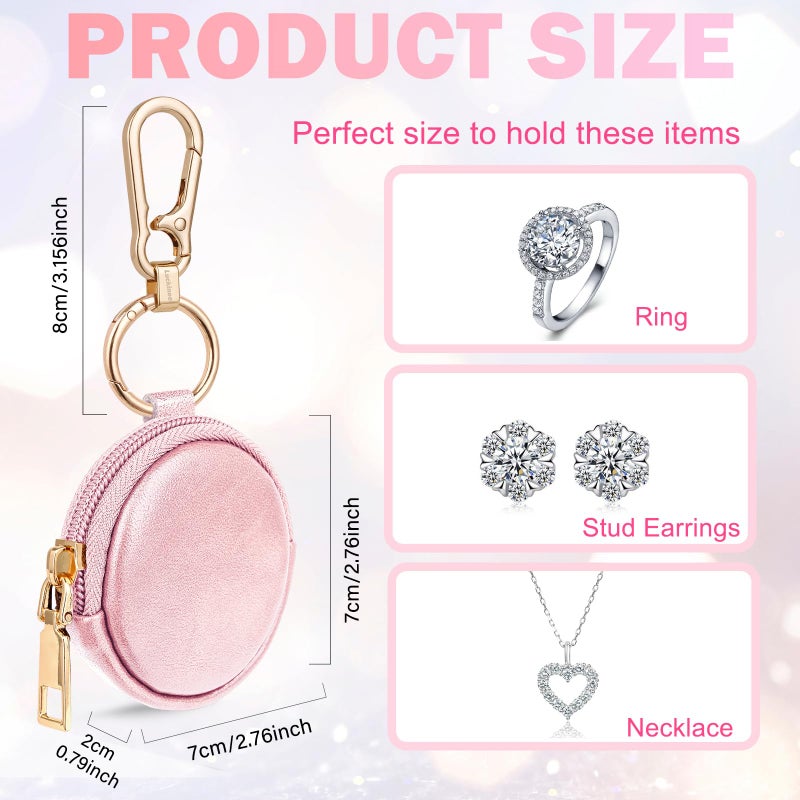 LUCKINEE Portable Gym Jewelry Ring Holder Keychain, Small Travel Ring Holder Earring Stud Necklace Storage Case Ring Holder Gifts for Women and Girls - Image 4