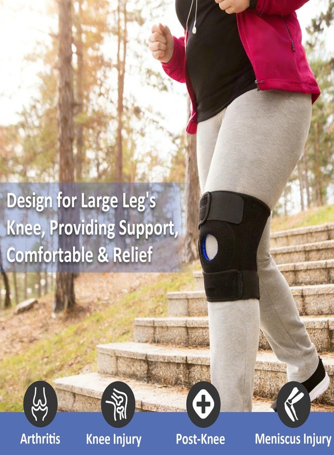 GenetGo Plus Size Knee Brace for Obese Women & Men - Adjustable Knee Support for Meniscus Tear, Arthritis Pain, Compression with Side Stabilizers (4XL/5XL/6XL) - Image 2