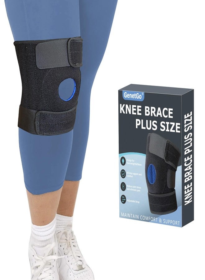 GenetGo Plus Size Knee Brace for Obese Women & Men - Adjustable Knee Support for Meniscus Tear, Arthritis Pain, Compression with Side Stabilizers (4XL/5XL/6XL) - Image 1