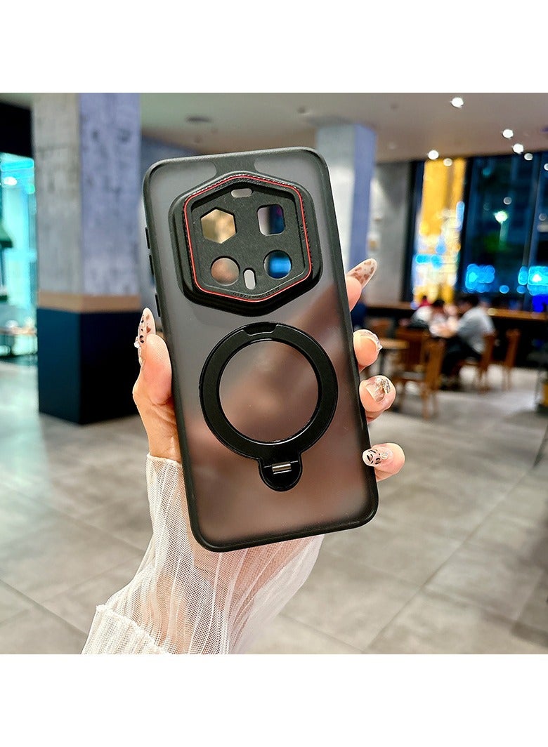 Magnetic Invisible Ring Holder for Honor magic7RSR Porsche Case with CD Textured Camera Cover 【MagSafe Compatible】 - Image 1