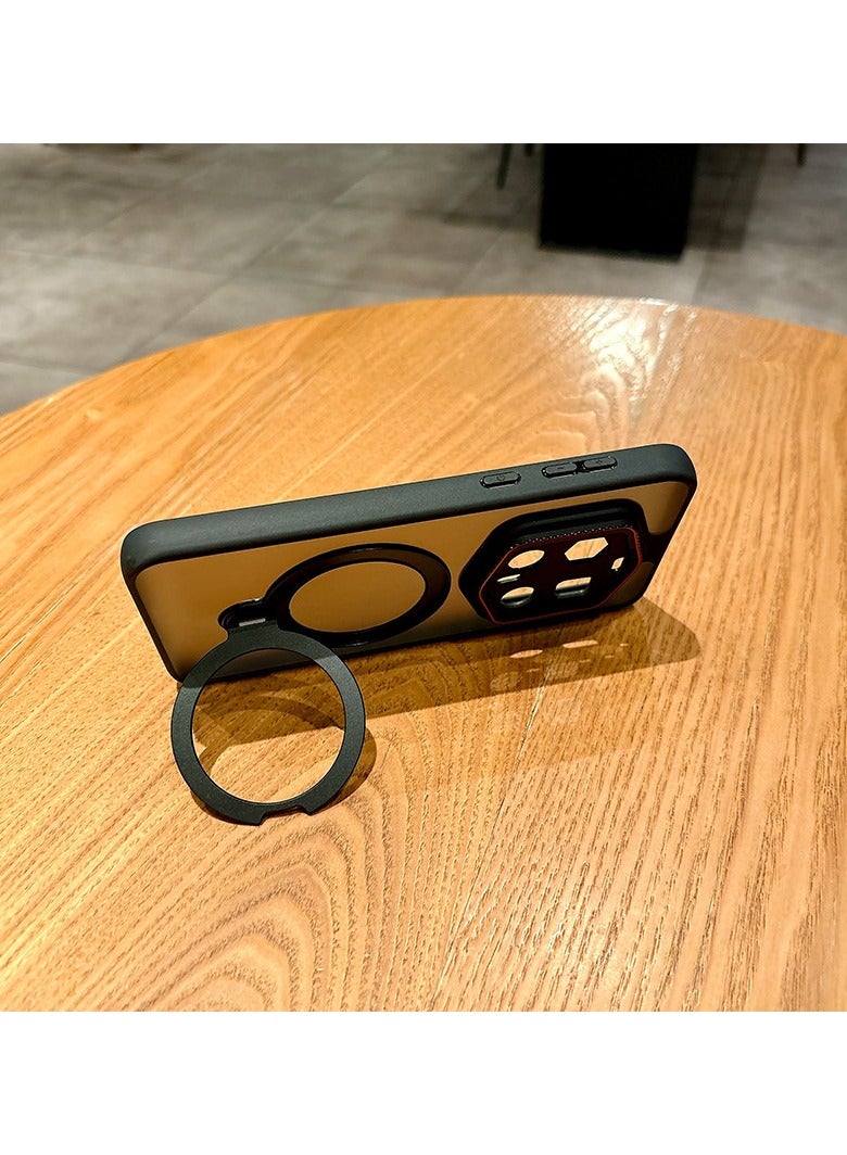 Magnetic Invisible Ring Holder for Honor magic7RSR Porsche Case with CD Textured Camera Cover 【MagSafe Compatible】 - Image 4