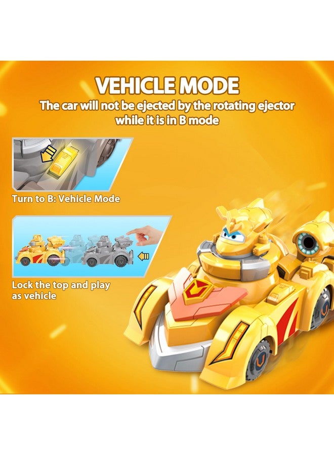 SUPER WINGS Alpha Group Super Wings Golden Boy Spinning Battling Tops & Cars Toys, Yellow Car Toys for Kids Age 3+, Little People Race Toy Cars for Boys and Girls, Best Gifts for Kids Boys Girls - Image 3