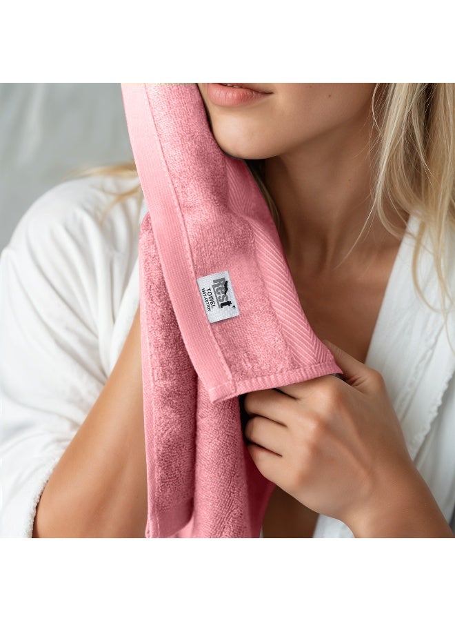 Rest 1Pc Bath Towel 100% Cotton 70X140 Cm , 27X55 Inches Extra Large Dusty Pink 1Pc Bath Towel Soft And High Absorbent Super Soft Quality Towel  - Image 5