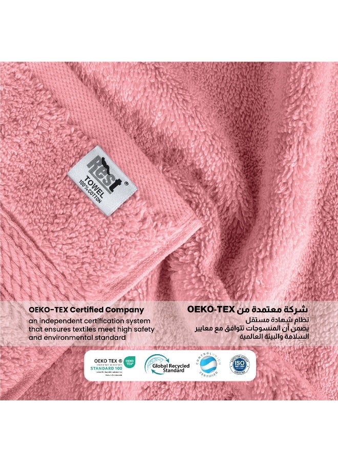 Rest 1Pc Bath Towel 100% Cotton 70X140 Cm , 27X55 Inches Extra Large Dusty Pink 1Pc Bath Towel Soft And High Absorbent Super Soft Quality Towel  - Image 4