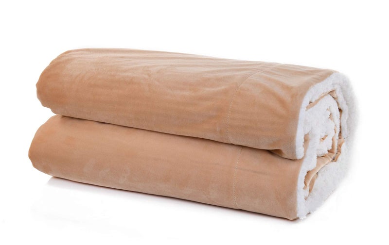 Mintra Home Sherpa Soft Flannel Throw Blanket for Couch, Soft Polyester Fleece Blanket, Cozy Lightweight Fuzzy Fall Décor Throw Blankets for Bed/Bed Cover/Couch Cover, 70” x 86” (L, Camel)