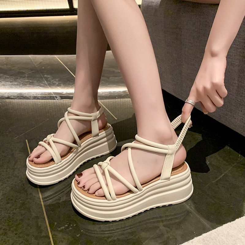 Wedge Heeled Sandals For Summer Style Explosive Cyber Celebrous Platform Thick Bottom Lightweight Non-Slip Student Fairy - Image 2