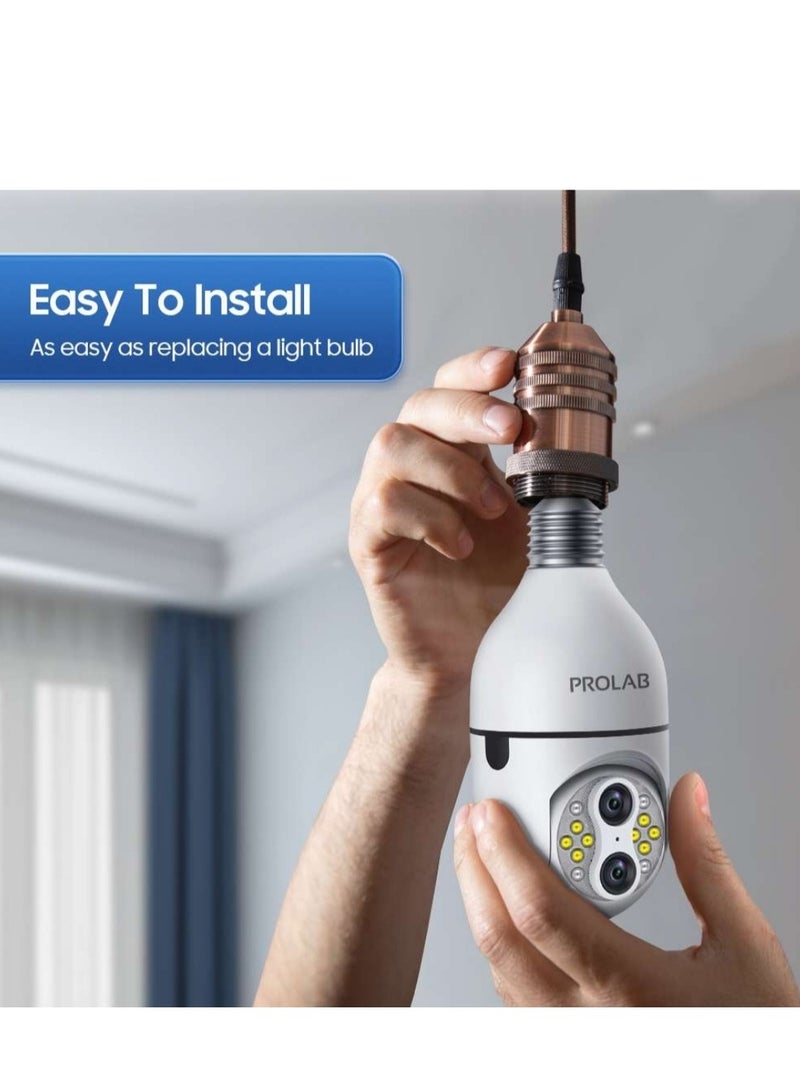 prolab 10x zoom bulb camera 8 mega pixel 4k recording with two way audio motion detection and 360 movement with night vision - Image 3