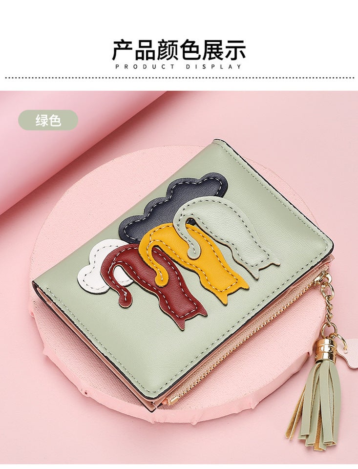 Multifunctional Solid Color PU Leather Wallet, RFID Blocking Design Portable Daily Storage Purse for Cards Cash Coin Business Use - Image 1