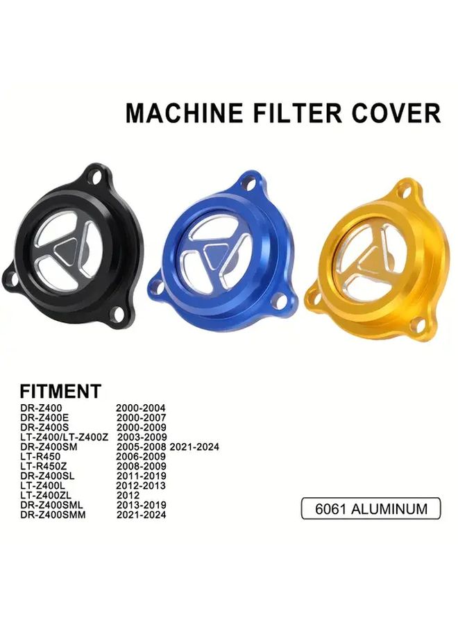 CNC Engine Oil Filter Cover Cap Golden Color For Suzuki DRZ400 DRZ400E DRZ400S DRZ400SM DRZ400SL DRZ400SML DRZ400SMM LTZ400 LTZ400Z LTZ400L LTZ400ZL LTR450 LTR450Z Dirt Bike 2003 2004 2005 2006 2007 2008 2009 2011 2012 2013 2014 2015 2016 2017 2018 2019 2021 2022 2023 2024 - Image 3