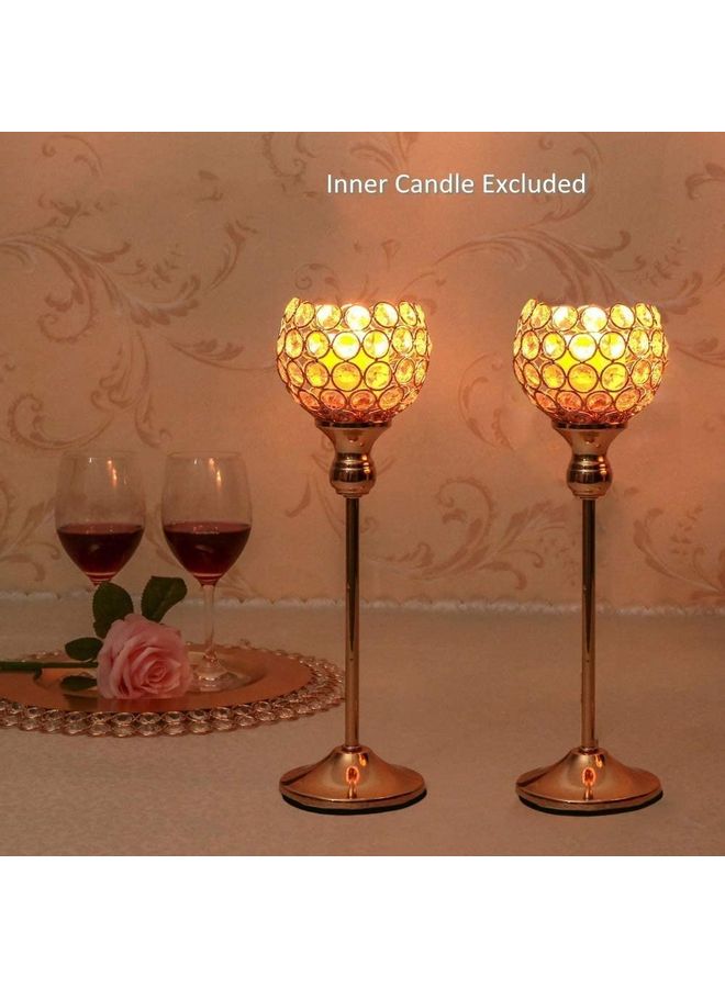 Set of 2 Multicoloured Candle Holders Size One - Image 3