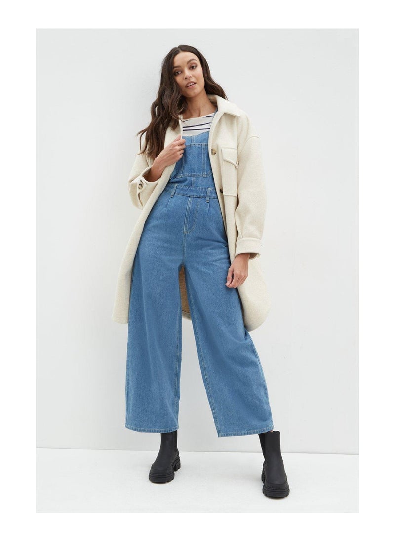 DOROTHY PERKINS - Pleat Waist Wide Leg Dungarees - Image 1