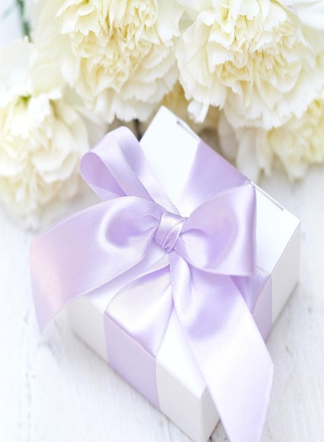 Delite Ribbons شريط ساتان مزدوج الوجه من ديلايت ريبونز، عرض 2 بوصة × طول 10 أمتار، يستخدم لصنع ربطات الزهور، وباقات الزهور، وتغليف الهدايا، وحفلات الزفاف، وتنسيق الزهور، وغيرها من المشاريع (لون بنفسجي فاتح). - Image 4
