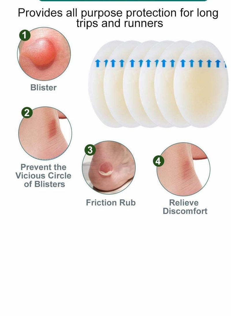 KASTWAVE Blister Pads Heel Bandages Blisters Oval Blister Gel Guard Waterproof Hydrocolloid Adhesive Bandages- 15 Packs - Image 3