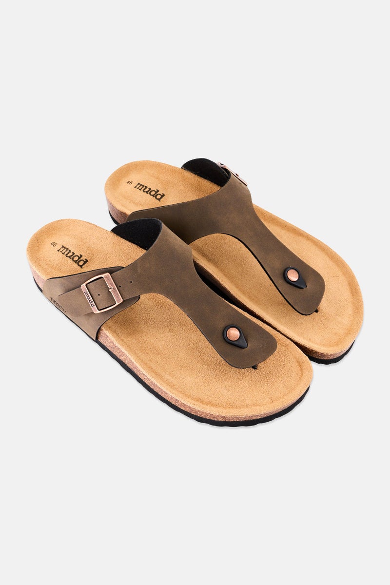 Mudd صنادل رجال قابلة للانزلاق من الفلين، بني - Image 4