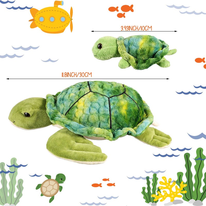 Aoriher 5 Piece Plush Sea Turtle Set  12 Inch Mom with 4 Little Turtles Soft Plush Stuffed Animal Toys for Birthday Party Favors Easter Christmas - Image 3