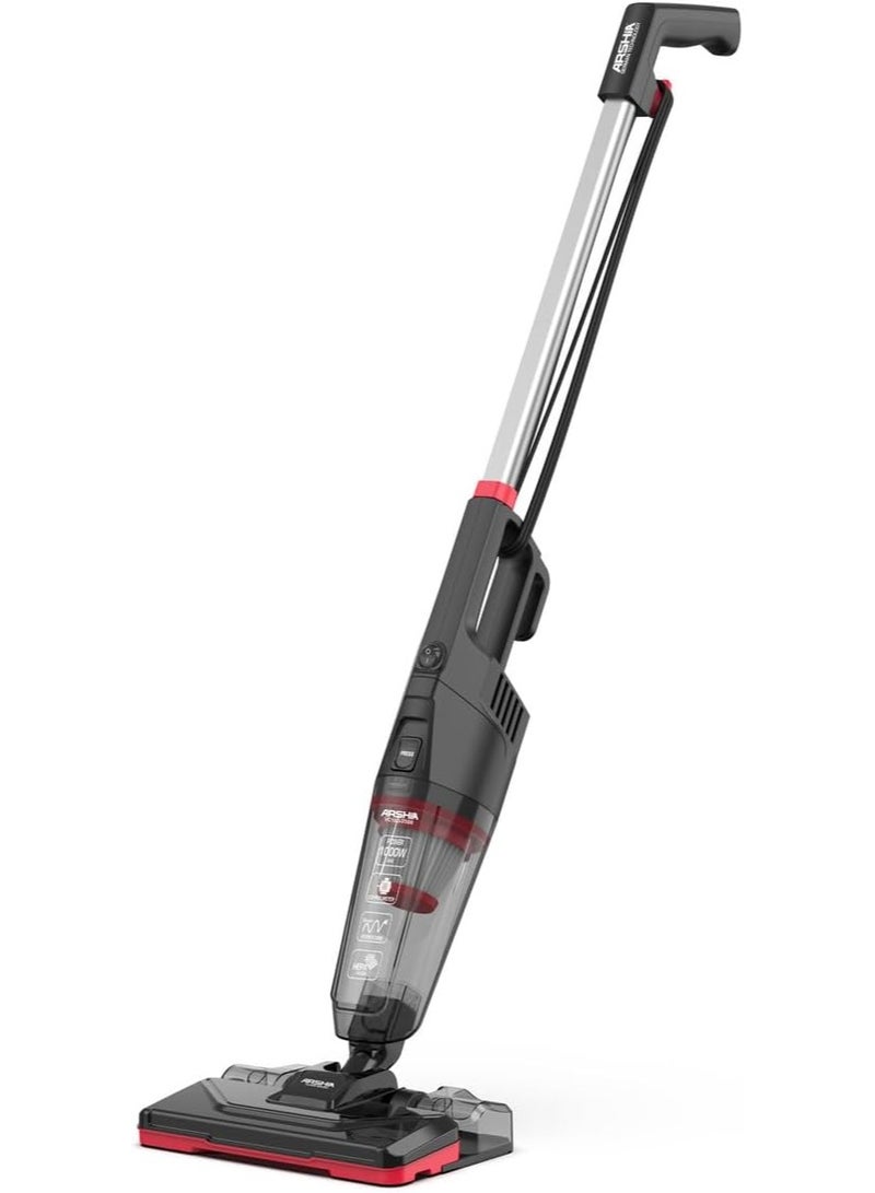 آرشيا مكنسة أرشيا 6 في 1 شفط ومسح للأرضيات والستائر والانتريهات والزوايا – موتور 1000 وات – فلتر HEPA F7 – هادئة 79 ديسيبل – خفيفة ومتعددة الاستخدام – أسود وأحمر - Image 2