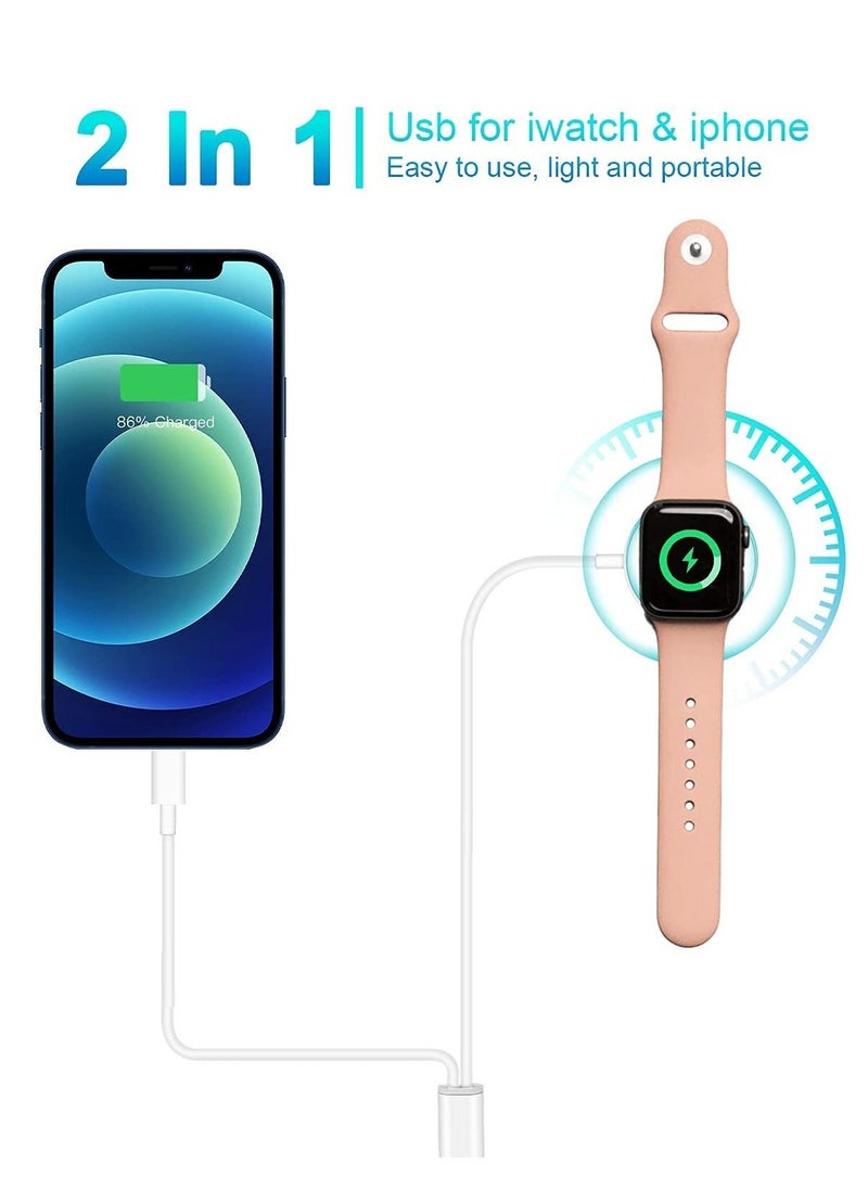 Compatible with Apple Watch Charging Cable Series 7 / 6 / SE / 5 / 4 / 3 / 2 / 1 All Series, Just Place it on and Charge, Convenient to Carry