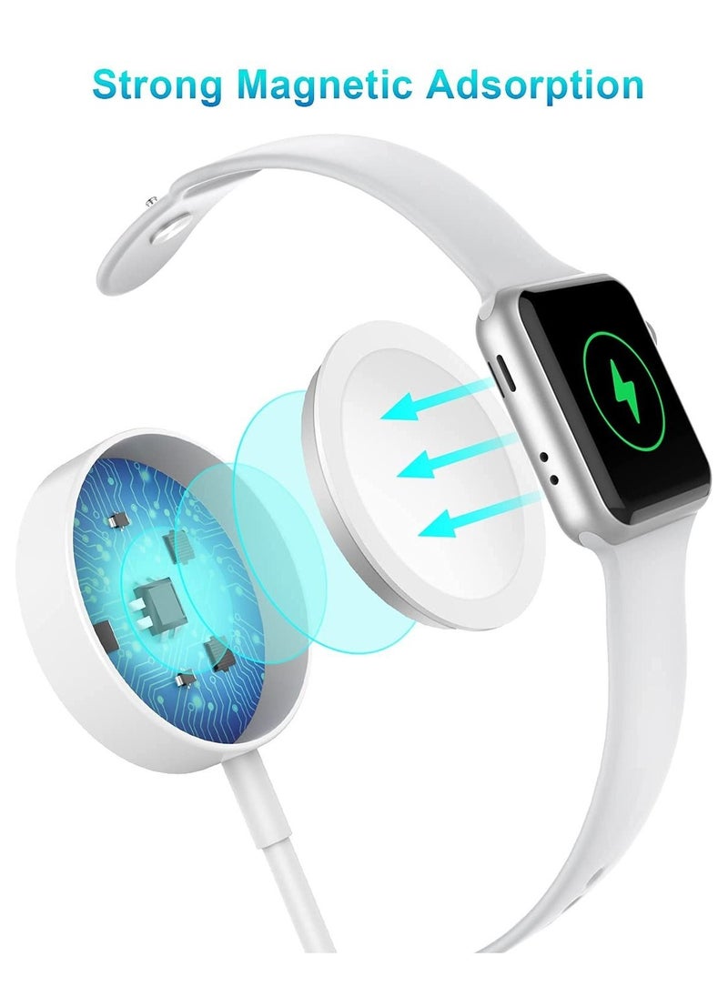 Compatible with Apple Watch Charging Cable Series 7 / 6 / SE / 5 / 4 / 3 / 2 / 1 All Series, Just Place it on and Charge, Convenient to Carry