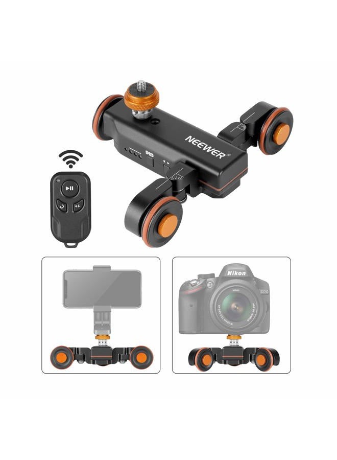 Neewer 3-Wheels Wireless Video Camera Dolly, 3-Speed Motorized Electric Track Rail Slider Dolly Car with Remote Control, Compatible with DSLR Camera, Camcorder, Gopro, iPhone, and Android Smartphone - Image 1