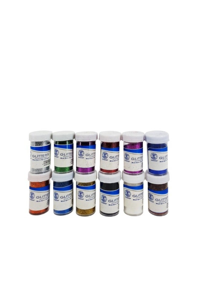 Sadaf Glitter, 12 Pack Fine Glitter, Craft Glitter Powder Shake Jar, Glitter for Resin, Glitter Crafts and Arts, Scrapbooking, Paints, Assorted Color Kit, 17g/Bottle (12 Colors) - Image 5