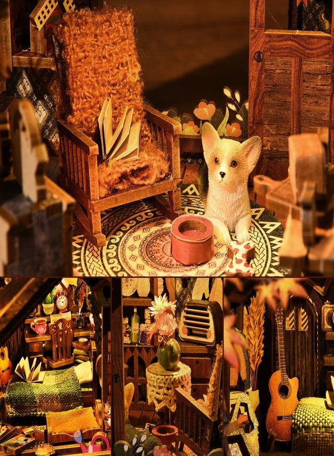 ETKVR Book Nook Kit, DIY 3D Wooden Puzzle Bookend Booknook Miniature Doullhouse Kit for Bookshelf Decoration, DIY Model Insert Alley Book Nook Kits for Adults and Teens - Image 3