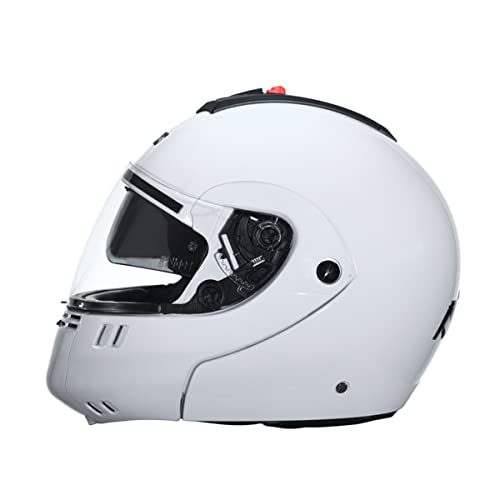 Studds Ninja Pastel Plain Flip Up Full Face Helmet (White, M) - Image 3