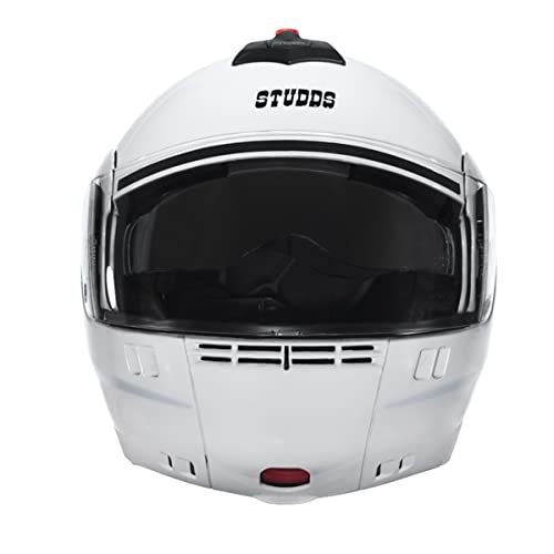 Studds Ninja Pastel Plain Flip Up Full Face Helmet (White, M) - Image 2