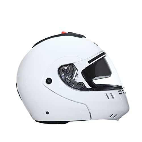 Studds Ninja Pastel Plain Flip Up Full Face Helmet (White, M) - Image 5