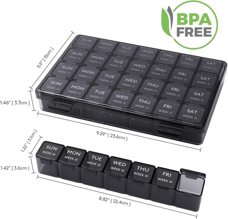 Monthly Pill Organizer - 28 Day Pill Box with Large Compartments for Vitamins and Supplements - Image 4