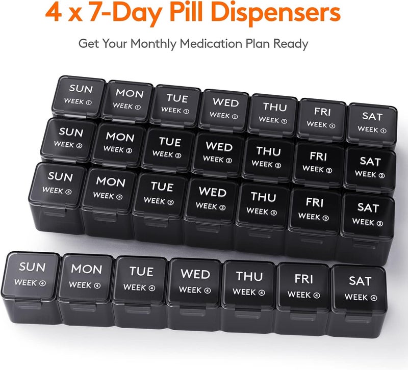 Monthly Pill Organizer - 28 Day Pill Box with Large Compartments for Vitamins and Supplements - Image 2