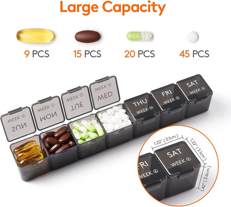 Monthly Pill Organizer - 28 Day Pill Box with Large Compartments for Vitamins and Supplements - Image 3
