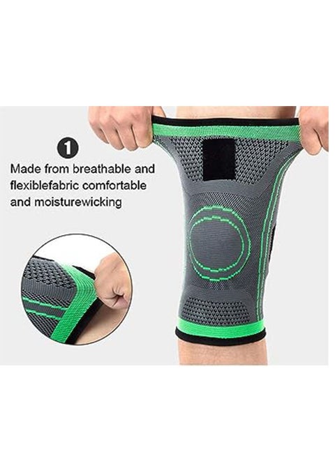 Anti-slip compression knee pads - adjustable knee pads for meniscal arthritis, fast recovery - perfect for running, basketball and other sports - one package