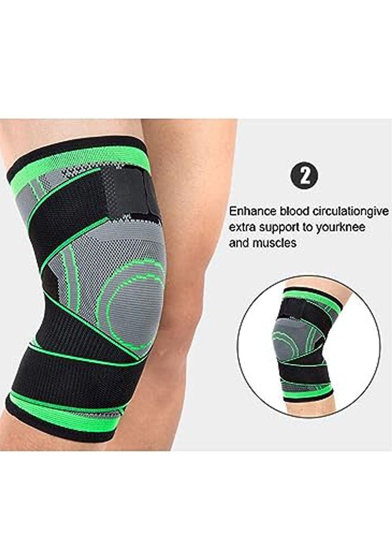 Anti-slip compression knee pads - adjustable knee pads for meniscal arthritis, fast recovery - perfect for running, basketball and other sports - one package