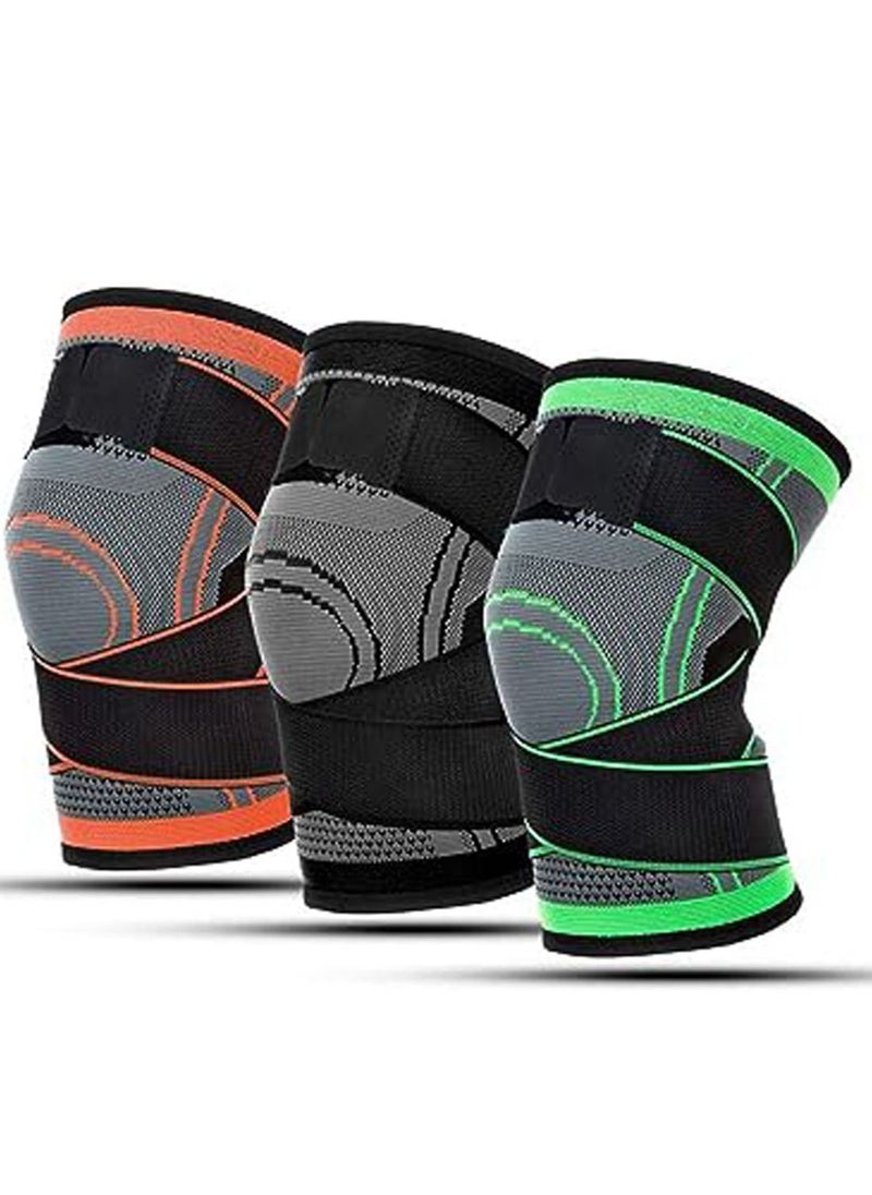 Anti-slip compression knee pads - adjustable knee pads for meniscal arthritis, fast recovery - perfect for running, basketball and other sports - one package