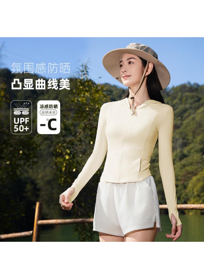 VUELO Slim-fit Sun-protection Clothing Women's Summer Anti-ultraviolet Ice Silk Yoga Clothing Tight Top New Style Sun-protection Clothing Trendy  - Image 2