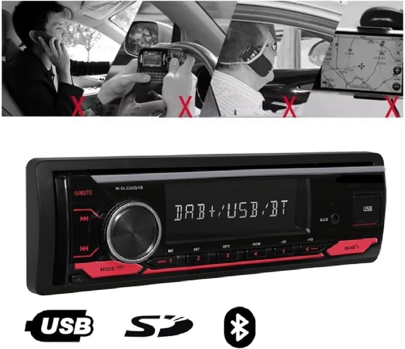 Car Cassette Bluetooth Radio - Mono Design, Muslim FM Quran Stereo with Buttons and Remote Control, AUX Input, USB Port (P61) - Image 4