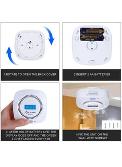 Generic Carbon Monoxide Detectors, CO Alarm Detector Monitor Battery Operated with Digital Display and Sound Warning for House Kitchen Restaurant Office  - Image 5