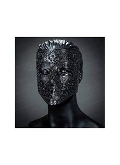 The Bros Halloween Mask for Men Bauta Mask Women Metal Cosplay Halloween Masks Halloween Costume Masks Venetian Mardi Gras Metal Lace Haute Couture Mask (Black)  - Image 3