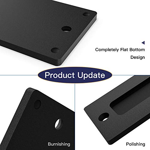 Orgerphy 7” Black Barn Door Handle Finger Pull Set (2 Packs) | Heavy Duty Modern Simple Invisible Handle for Gates Garages Sheds Barn Door, Pocket Door | with Flat Bottom Easy to Install (2 PCS) - Image 3