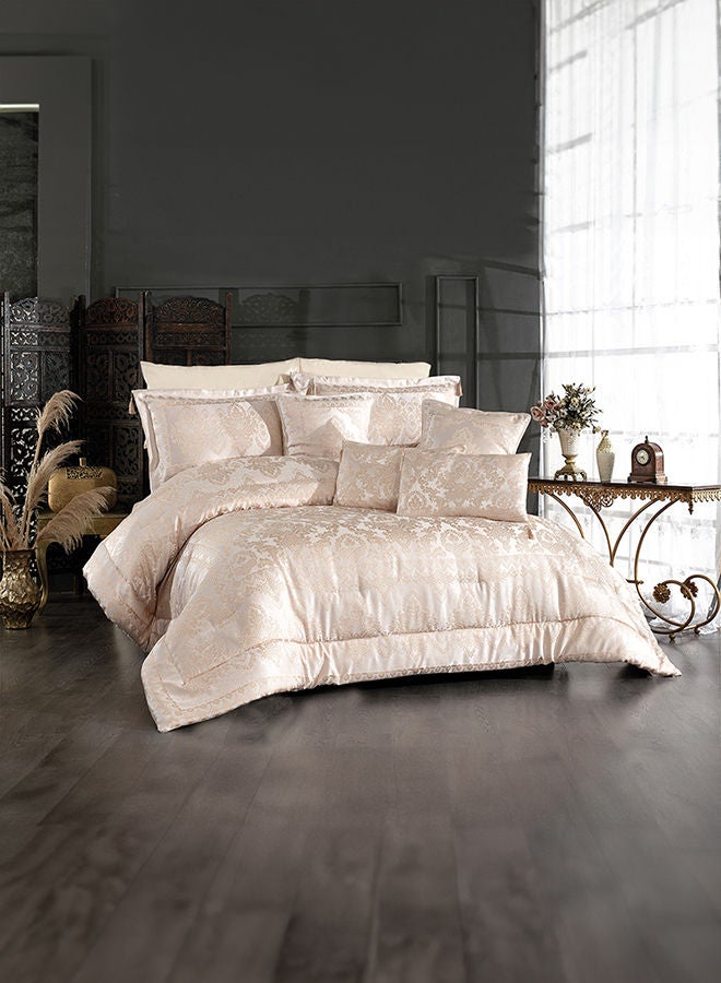 In-House Dover | 10 Pieces Copland Comforter Set - King - 260x240 cm - Ivory & Beige  - Image 1