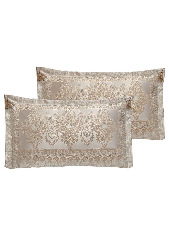 In-House Dover | 10 Pieces Copland Comforter Set - King - 260x240 cm - Ivory & Beige  - Image 5